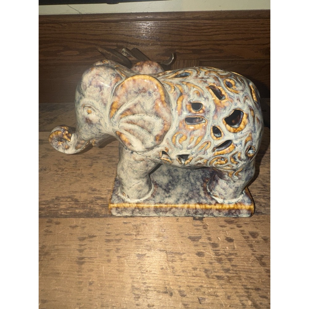 Vintage Decorative Ceramic Elephant Approx 6" Tall X 8" Wide